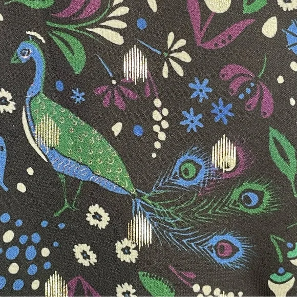 UNTUCKit Midi Paloma Black Gold Peacock Dress Size 12 - Picture 6 of 11